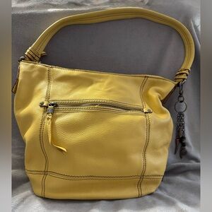The Sak Sequoia Buttercup Yellow Leather Hobo Shoulder Bag GUC